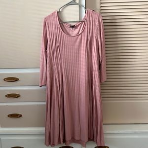 Torrid blush pink ribbed skater swing dress 3X